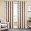 Hendon Natural Eyelet Jacquard Lined Pencil Pleat Ready Made Curtains