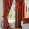 Hampstead Terracotta Crushed Chenille Blackout Lined Ready Made Curtains
