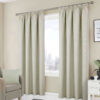 Athens Cream Pencil Pleat Self Lined Blackout Ready Made Curtains