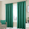 Athens Green Pencil Pleat Self Lined Blackout Ready Made Curtains