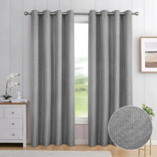 Athens Grey Eyelet Self Lined Blackout Ready Made Curtains