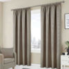 Athens Natural Pencil Pleat Self Lined Blackout Ready Made Curtains