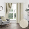 Plain Woven Natural Eyelet Blockout Self Lined Ready Made Curtains
