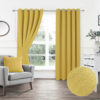 Plain Woven Ochre Eyelet Blockout Self Lined Ready Made Curtains